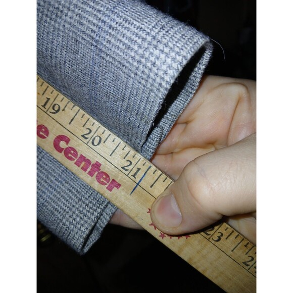 Talbots 2 Button Blazer Jacket Womens 12 Gray Wool Blend Fabric Woven In Italy - Picture 9 of 15